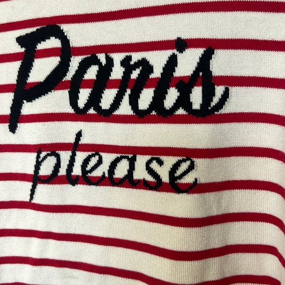 Paris Please Banana Republic cream & red striped cotton sweater, medium - Picture 3 of 5